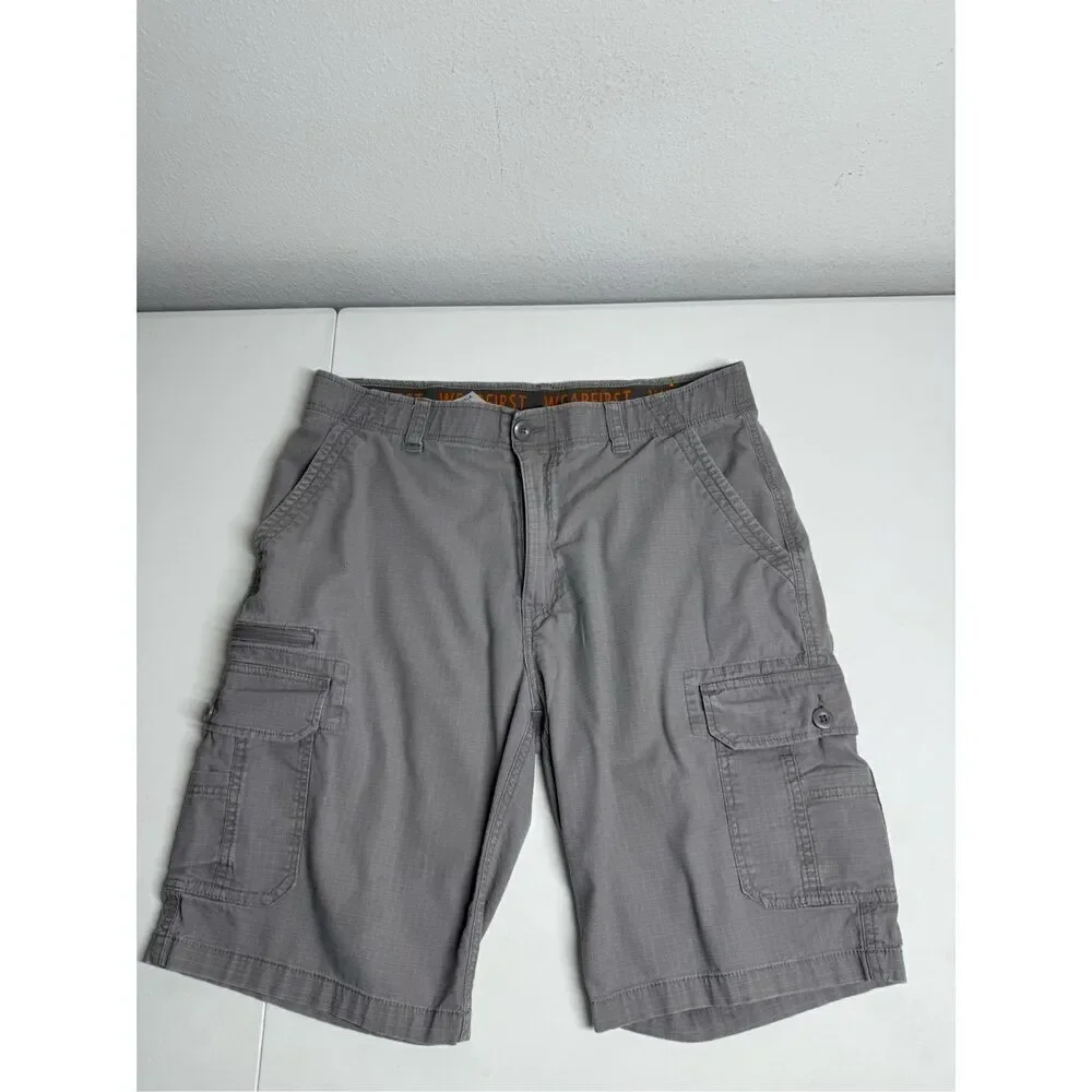 Wearfirst Men's Stretch Caution Ripstop Free Band Cargo Shorts Sz 36 See Notes